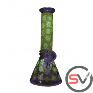 COVID19 GLASS MINI BEAKER 8inch (GLOW IN DARK)